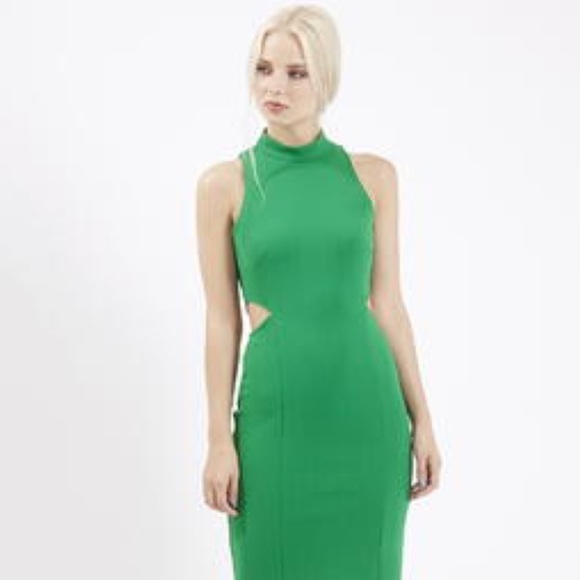 Emerald green Topshop cutout dress - Picture 2 of 5
